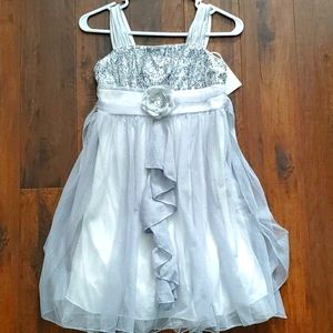 Lovely Silver/Grey Girls Dress NWT